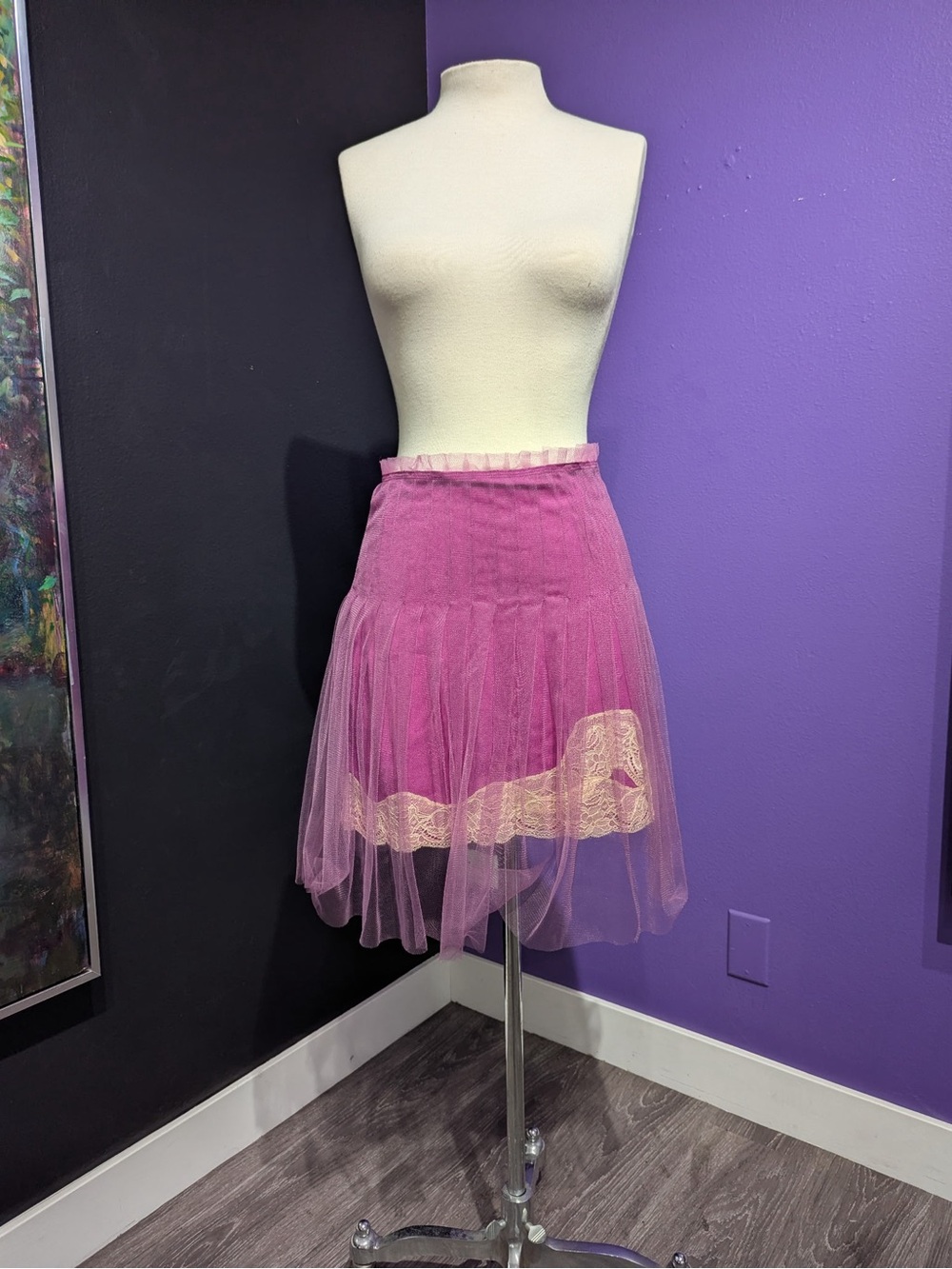 Rodarte for Target Pink Tulle Skirt with Lace Band